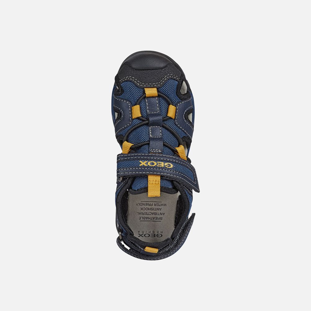 Sandalias Geox Menino Azul Marinho/Amarelas - Borealis - UOBSF9048